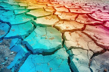 Climate Bands Pattern, Rainbow Texture, Coloured Stripes from Blue to Red that Explain Climate Change