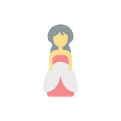 Flat color Bride vector icon