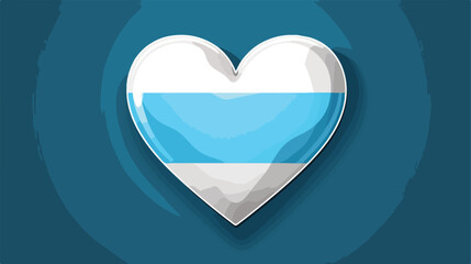 Flag of Argentina icon. Vector heart sticker. flat vector