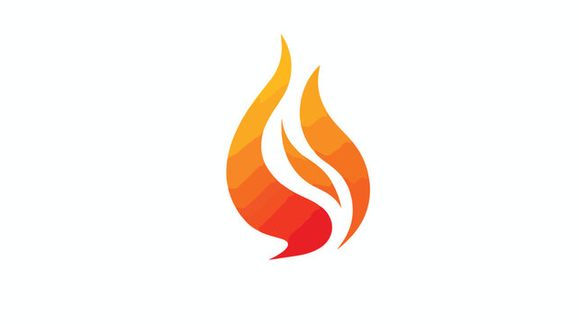 Fire flame logo flat vector isolated on white background