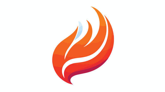 Fire flame logo flat vector isolated on white background