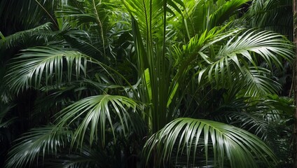 The bright green foliage of a tropical palm, meticulously isolated for a clear cut-out effect Generative AI