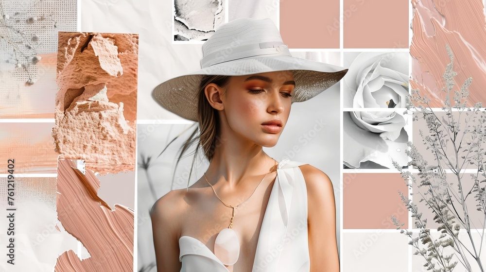 Poster composition with frames for pictures. images layout grid on transparent background. modern simple ga