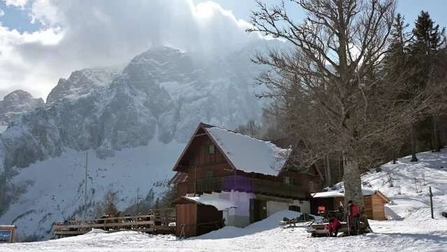 Climb to the Grago refuge. Val Saisera between Montasio and the Julian Alps.