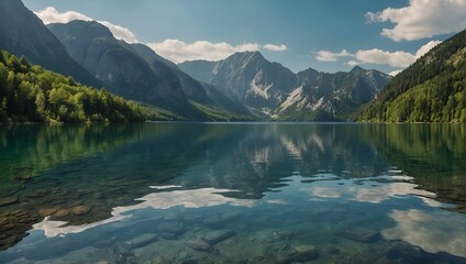 Mountain and Lake Views in Spring and Summer