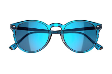 Fototapeta premium Stylish Sunglasses With Blue Tinted Lenses. On a White or Clear Surface PNG Transparent Background.