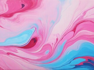 Abstract pink and blue marbling oil acrylic paint background