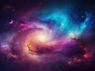 Obraz premium space galaxy background planet and space background with stars