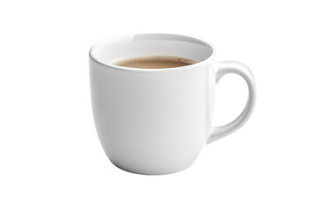 White Cup of Coffee on a White Background. On a White or Clear Surface PNG Transparent Background.