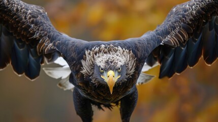 Golden eagle close-up portrait. Bird of prey. Wildlife scene from nature