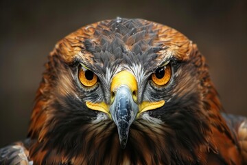 Fototapeta premium Golden eagle close-up portrait. Bird of prey. Wildlife scene from nature