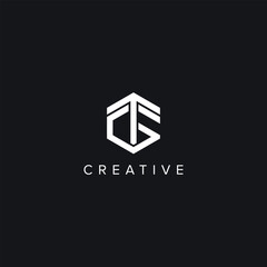 Abstract Letters TG GT Creative Logo Initial Based Monogram Icon Vector symbol.
