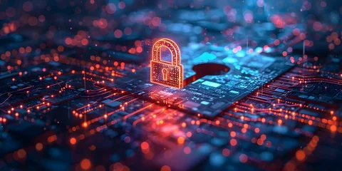 Foto op Canvas Layers of cybersecurity protecting the digital realm from threats and intrusions. Concept Firewalls, Encryption, Intrusion Detection, Two-Factor Authentication, Secure Coding Practices © Anastasiia
