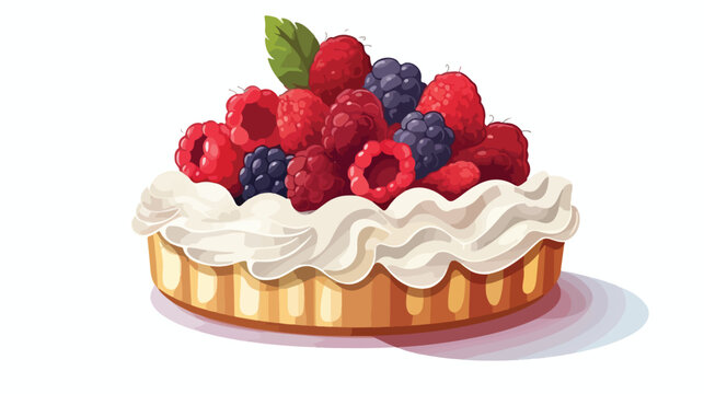 Cake tart icon design illustration flat vector isola