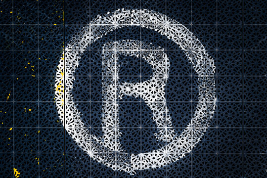 R Registered trademark symbol on non slip plastic flooring