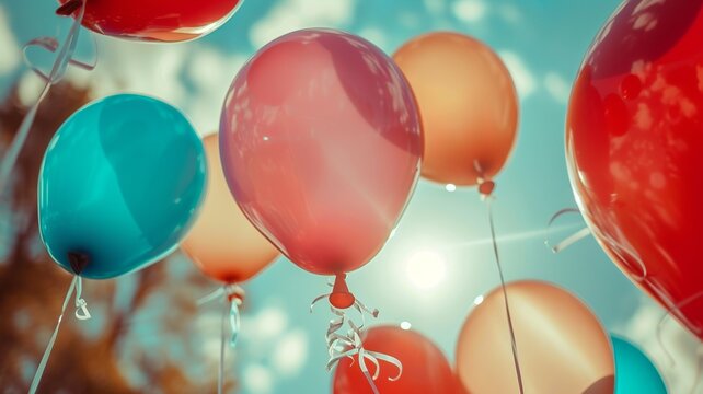 artificial intelligence generated image of colorful balloons, which are an essential accessory for every party