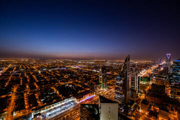 Riyadh is the capital of Saudi Arabia	, city at night - obrazy, fototapety, plakaty