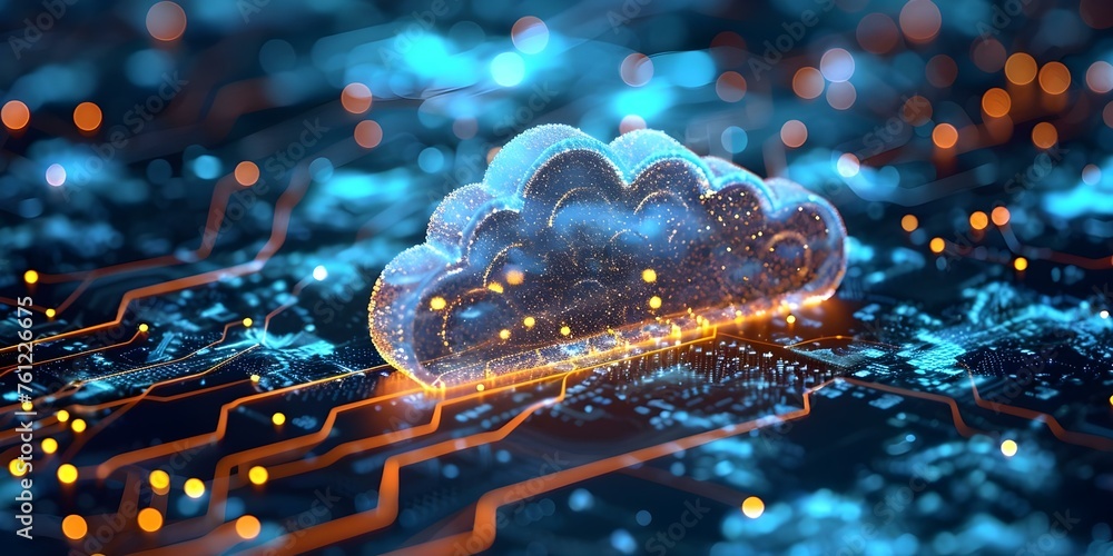 Poster discover avantgarde cloud computing with robust safety measures for tech evolution. concept cloud co