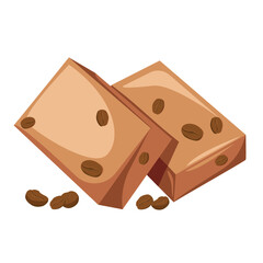 Handmade coffee soap bars in cartoon flat style. Cosmetic product for hygienic cleanser skincare and washing hands.Vector illustration