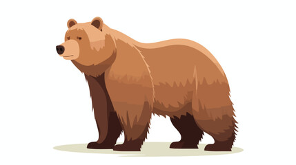 Cartoon bear flat vector isolated on white background