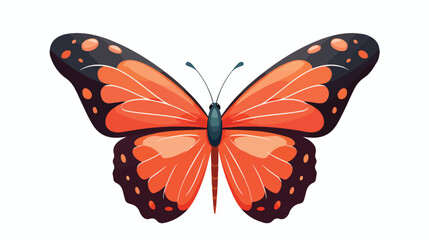 Cartoon butterfly icon  flat vector isolated on white