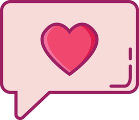 Heart textbox, heart icon, love social media notification, love icon for instagram on the chat box. Set Like heart icon on a red pin. Set of heart in speech bubble icon.  vector illustration