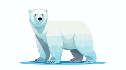 Cartoon cute polar bear flat illustration flat vector