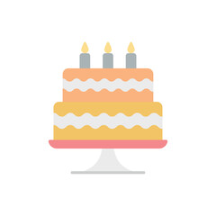 Flat color Wedding Cake vector icon
