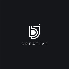 Abstract Letters BJ JB Creative Logo Initial Based Monogram Icon Vector symbol.