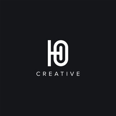 Obraz premium Abstract Letters HO OH Creative Logo Initial Based Monogram Icon Vector symbol.