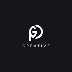 Abstract Letters PG GP Creative Logo Initial Based Monogram Icon Vector symbol.
