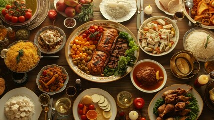 Fototapeta na wymiar Turkish Ramadan Iftar Meal