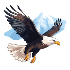 A majestic bald eagle illustration soaring high