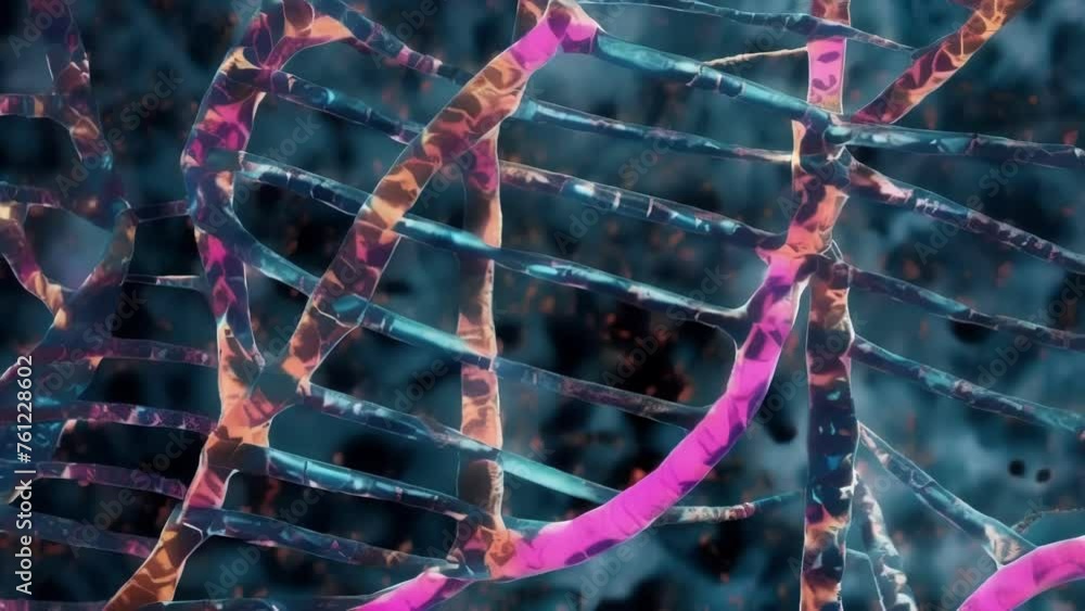 Poster in this image a magnified view of a dnabased nanostructure reveals a repeating helical pattern evoki