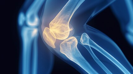Orthopedic Knee X-ray Showing Bones and Joints - obrazy, fototapety, plakaty