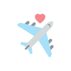 Flat color Honeymoon vector icon