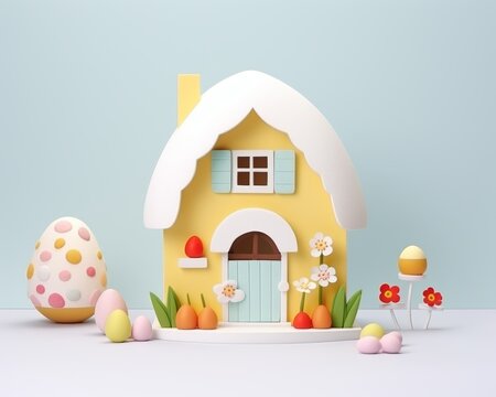 home decorate with eater eggs, 3d isomatic, bakery, anime