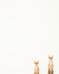 Inquisitive Foxes, isolated background, product mockup, commercial ad
