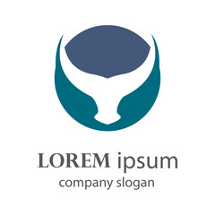 aggressive horned bull head logo design