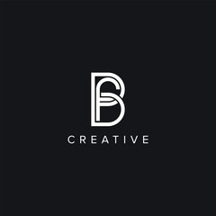 Alphabet Letters BF FB Creative Logo Initial Based Monogram Icon Vector Element.
