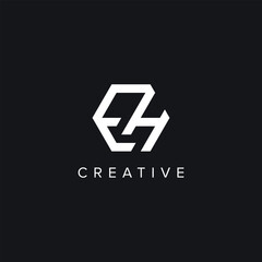 Alphabet Letters EH HE Creative Logo Initial Based Monogram Icon Vector Element.