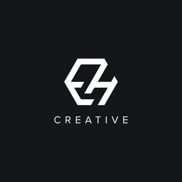 Alphabet Letters EH HE Creative Logo Initial Based Monogram Icon Vector Element.