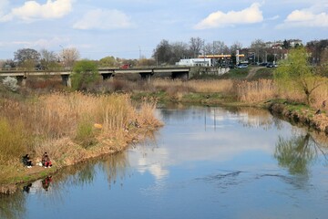 View of the Yantra River in Yambol (Bulgaria)