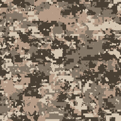 Military Pixel camouflage illustration seamless pattern arid desert camo square texture banner illustration wallpaper