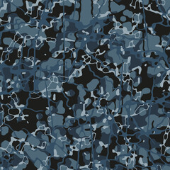 Military flecktarn camouflage illustration seamless pattern naval navy water blue camo square texture banner illustration wallpaper