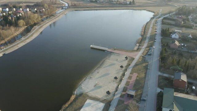 Beautiful Pond Opoczno Aerial View Poland