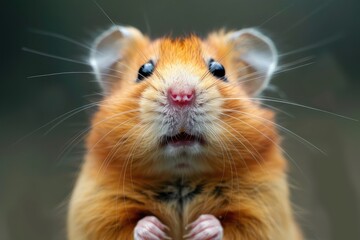 Hamster Close up Portrait, Fun Animal Looking into Camera, Hamster Nose, Wide Angle Lens