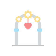 Flat color Wedding Arch vector icon