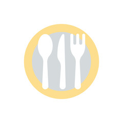 Flat color Cutlery vector icon