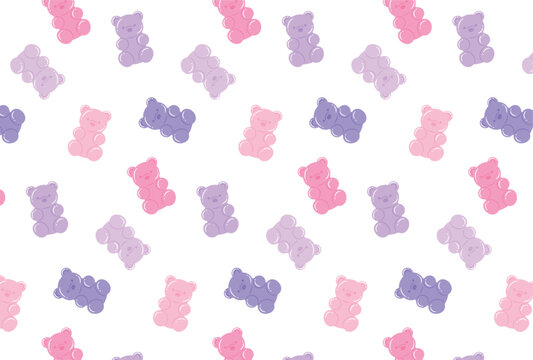 seamless pattern with colorful gummy bears for banners, cards, flyers, social media wallpapers, etc.